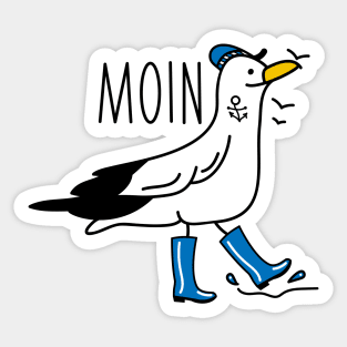 Funny seagull with rubber boots (b) Sticker